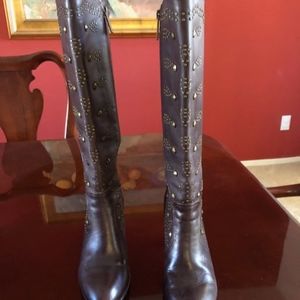 Leather Dixie Dark Brown Boots, unworn